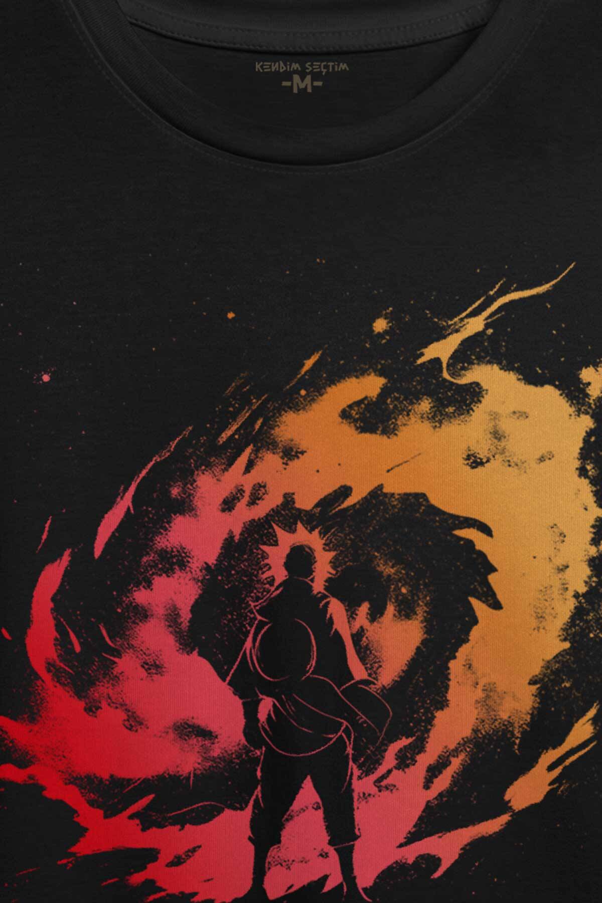 Uzayda Naruto Galaksi Spiral Seyrederken Cosmos Baskılı Tişört Unisex T-shirt - 2
