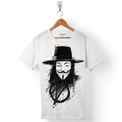 V FOR VENDETTA VANDETA SİLÜET LOGO ERKEK TİŞÖRT - 1