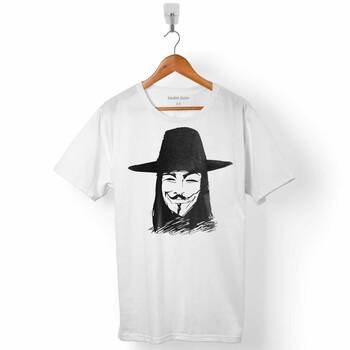 V FOR VENDETTE MASK VANDETTA ERKEK TİŞÖRT - 1