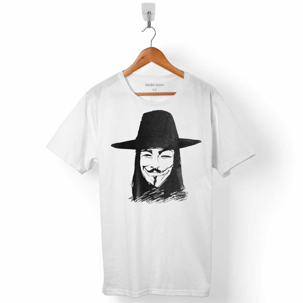 V FOR VENDETTE MASK VANDETTA ERKEK TİŞÖRT - 1