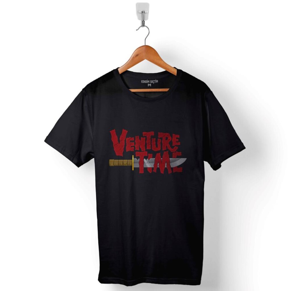 Venture Adventure Tıme Logo Bıçak Baskılı Tişört Unisex T-Shirt - KENDİM SEÇTİM