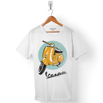 VESPA CLUB LOGO MOTOSİKLET ERKEK TİŞÖRT - 1