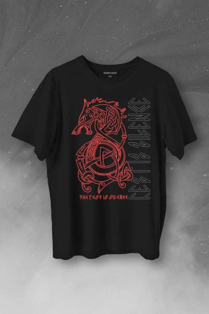 Viking Fenrir Wolf Vikings Kurt Kafa Street Baskılı Tişört Unisex T-Shirt - 1