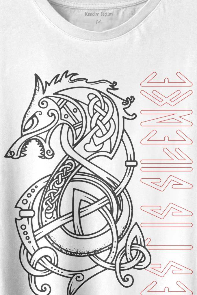 Viking Fenrir Wolf Vikings Kurt Kafa Street Baskılı Tişört Unisex T-shirt - 2