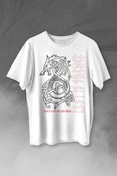 Viking Fenrir Wolf Vikings Kurt Kafa Street Baskılı Tişört Unisex T-shirt - 1