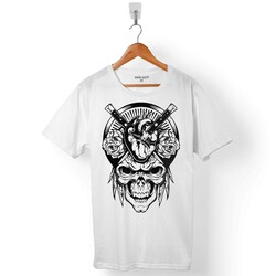 VIPER LOGOS SKULL KURU KAFA BIÇAK SKELETON SATANİST ERKEK TİŞÖRT - 1
