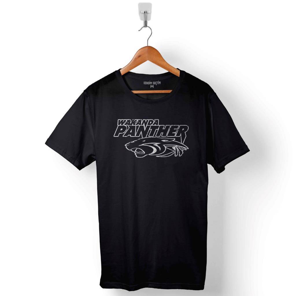 Wakanda Black Panther Tiger Sinema Filmi 2018 Baskılı Tişört Unisex T-Shirt - 1