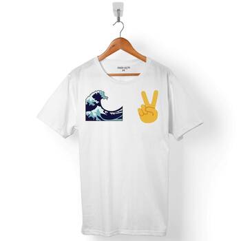 WATER SU TAVŞAN TWO FINGERS ZAFER EMOJİ ERKEK TİŞÖRT - 1
