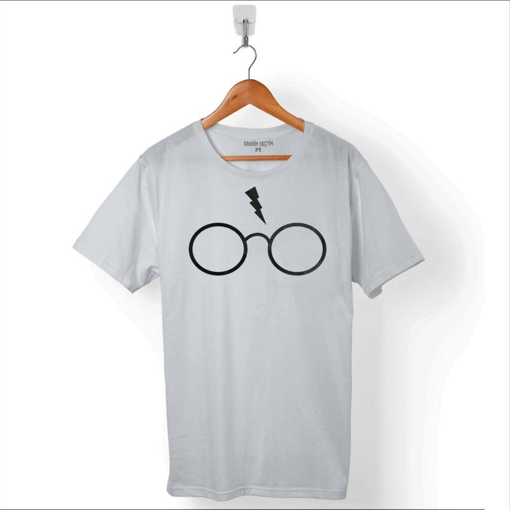 Wizard Gözlük Büyücü Hogwarts Baskılı Unisex T-shirt - 1