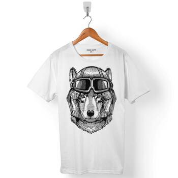 WOLF GÖZLÜKLÜ KURT BOZKURT KAFA HEAD ERKEK TİŞÖRT - 1