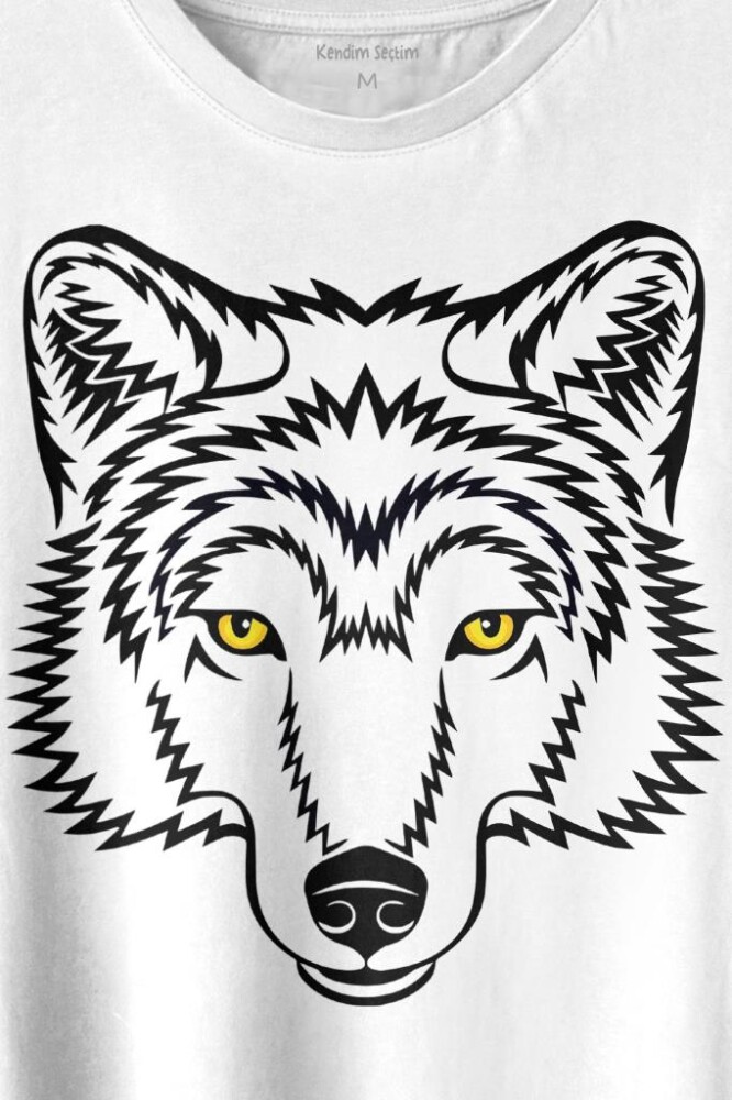 Wolf Head Kurt Silüeti Kafa Bozkurt Baskılı Tişört Unisex T-shirt (1)