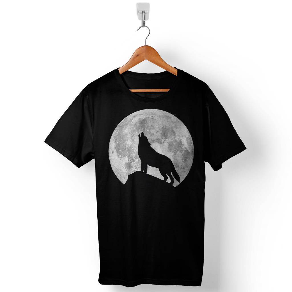 Wolf Moon Bozkurt Ay Uluyan Kurt Göktürk Baskılı Tişört Unisex T-Shirt - 1
