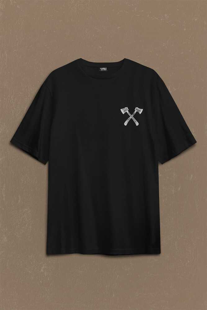 Work Hard Stay Humble Çok ÇAliş Mütevazi Ol Sırt Ön Baskılı Oversize Tişört Unisex T-Shirt OVR12S1106 - 1