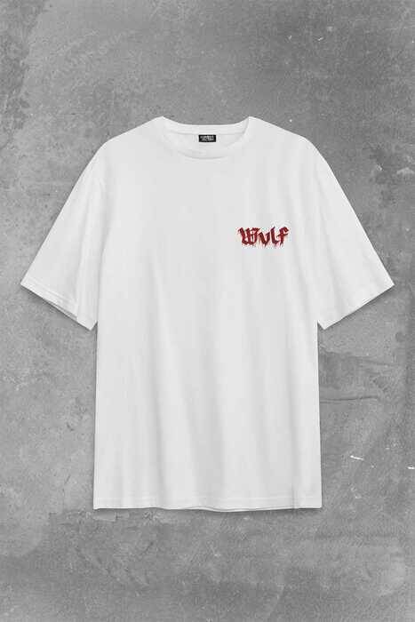 Wulf Metal Rock Band Skull Kuru Kafa Urban Gothic Sırt Ön Baskılı Oversize Tişört Unisex T-Shirt - 2