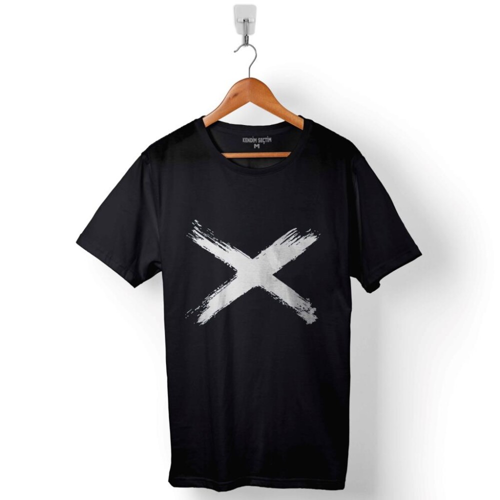 X Çarpı Logo No Entry Girilmez Yasak Baskılı Tişört Unisex T-Shirt - 1