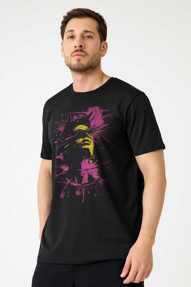 Y2K T-shirt Face Aesthetic Unisex Tişört Siyah Kısa Kollu - 1
