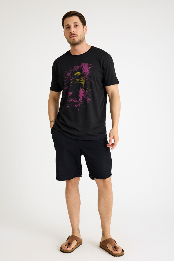 Y2K T-shirt Face Aesthetic Unisex Tişört Siyah Kısa Kollu - 2