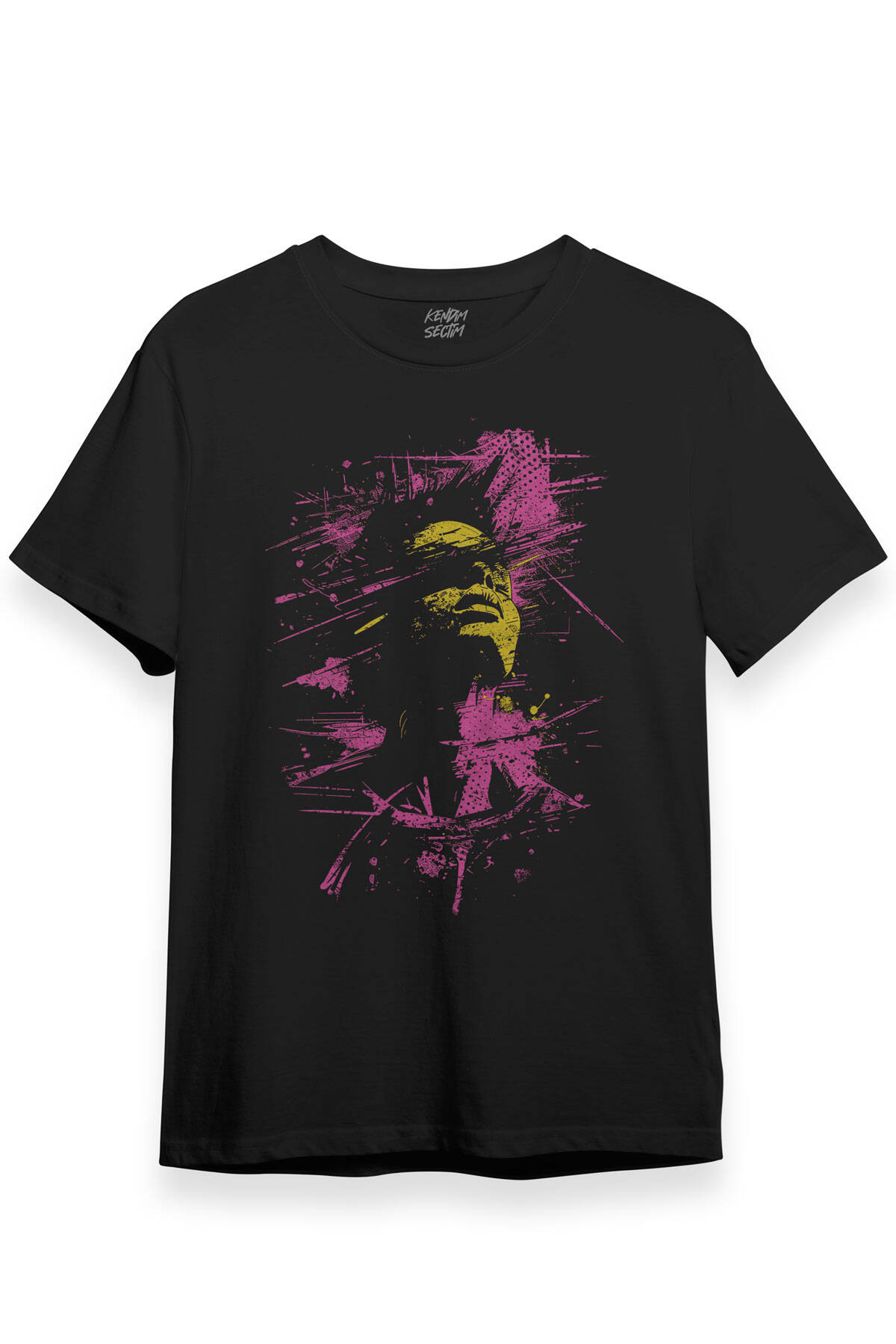 Y2K T-shirt Face Aesthetic Unisex Tişört Siyah Kısa Kollu - 3
