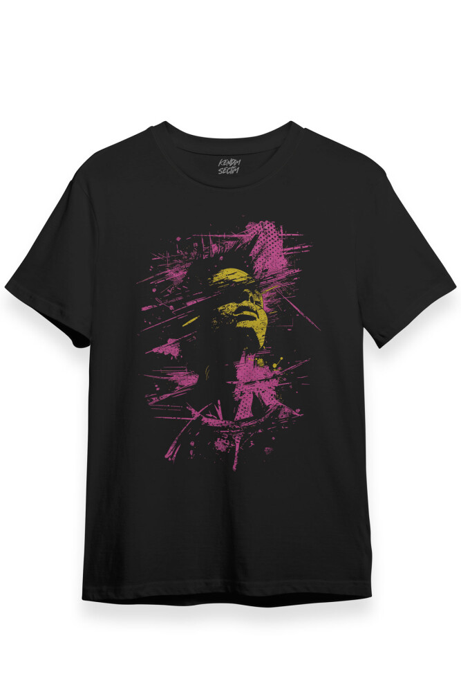 Y2K T-shirt Face Aesthetic Unisex Tişört Siyah Kısa Kollu - 3