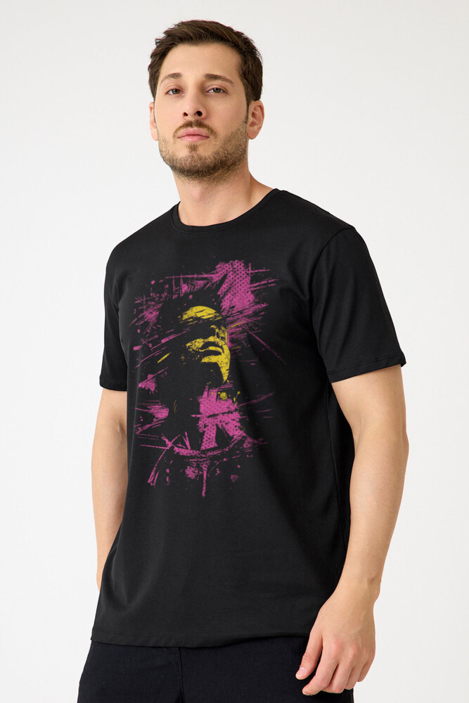 Y2K T-shirt Face Aesthetic Unisex Tişört Siyah Kısa Kollu - 1