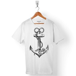 YELKEN ÇAPA ANCHOR DEMİR ATMAK YELKENLİ BALIKÇI ERKEK TİŞÖRT - 1