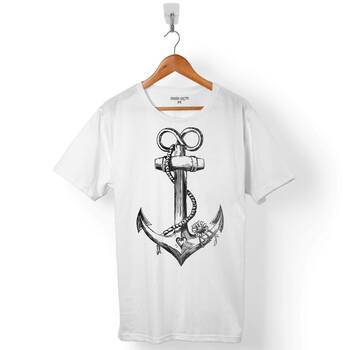YELKEN ÇAPA ANCHOR DEMİR ATMAK YELKENLİ BALIKÇI ERKEK TİŞÖRT - 1