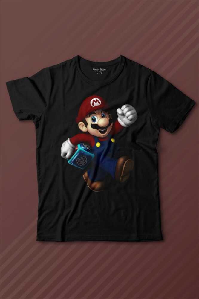 Yeni Süper Mario Bros Mario Baskılı Tişört Çocuk T-shirt