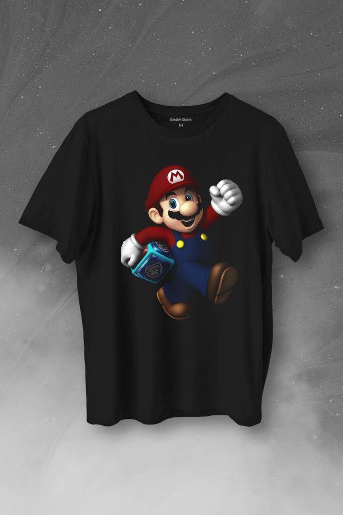 Yeni Süper Mario Bros Mario Baskılı Tişört Unisex T-Shirt - 1