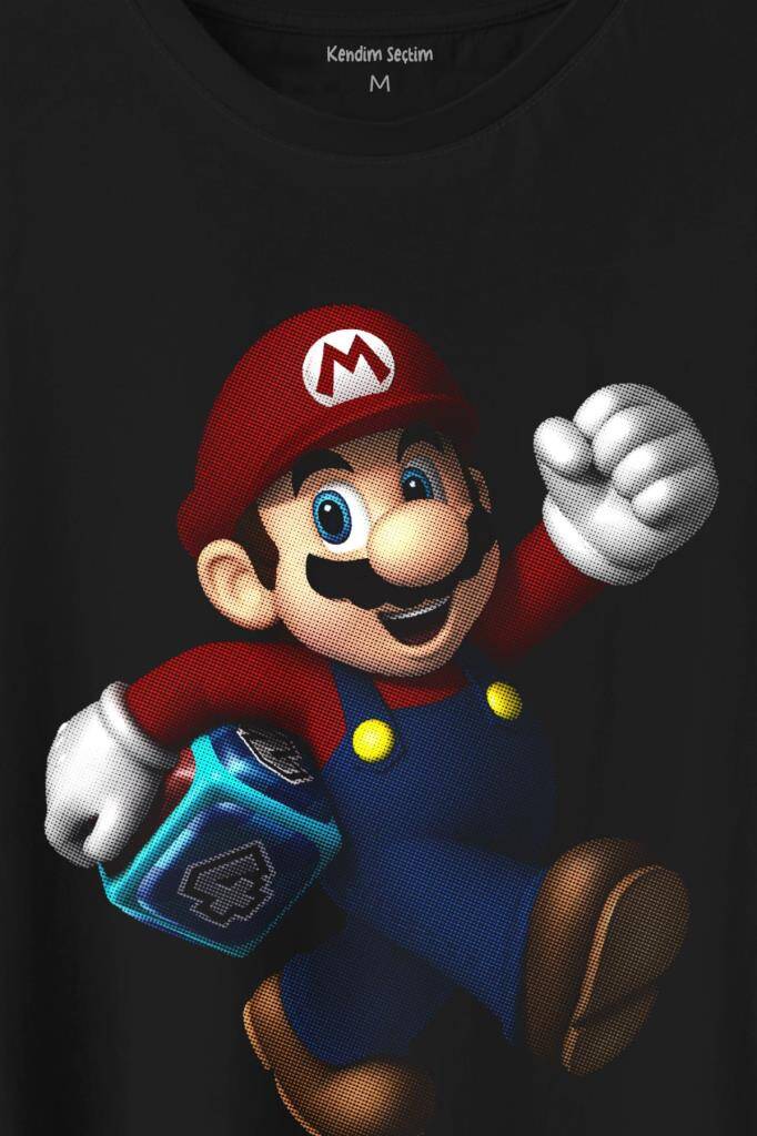 Yeni Süper Mario Bros Mario Baskılı Tişört Unisex T-Shirt - 2