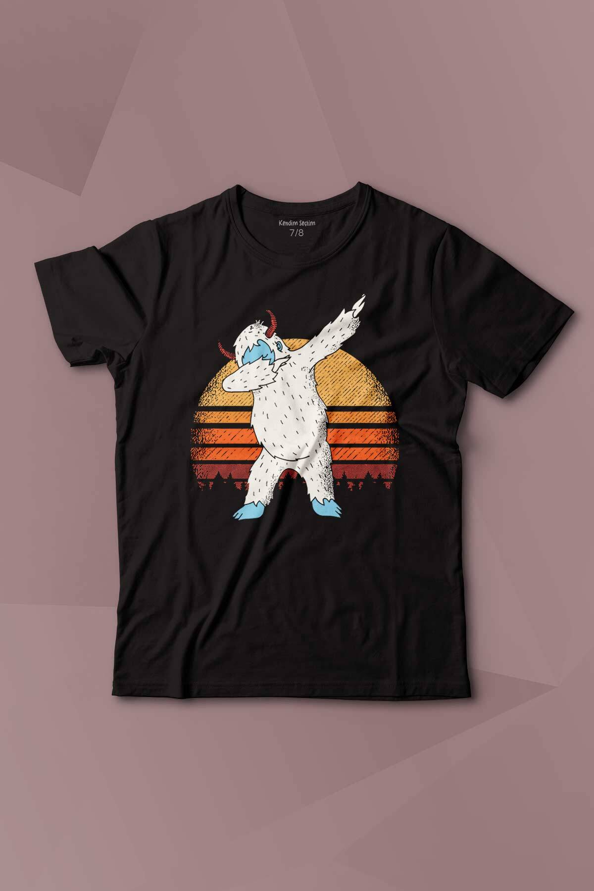 Yeti Dans Dabbing Kocaayak Funny Dance Baskılı Çocuk Tişört Kısa Kollu - 1