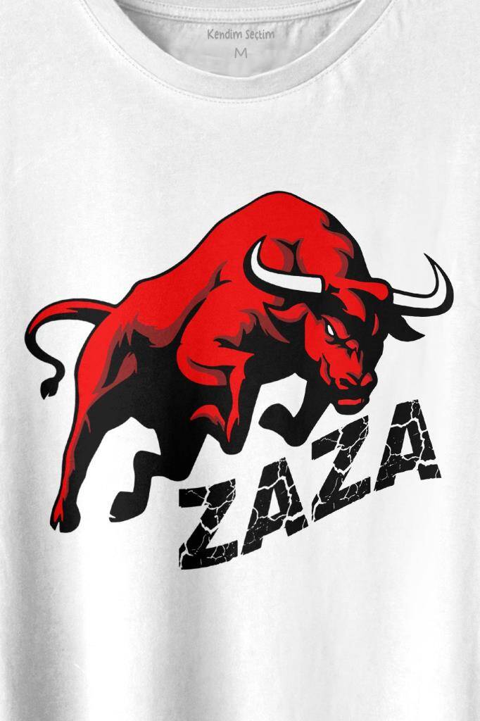 Zaza Boğa Gakkoş Elazığ Dana Beyaz Baskılı Tişört Unisex T-shirt (1)